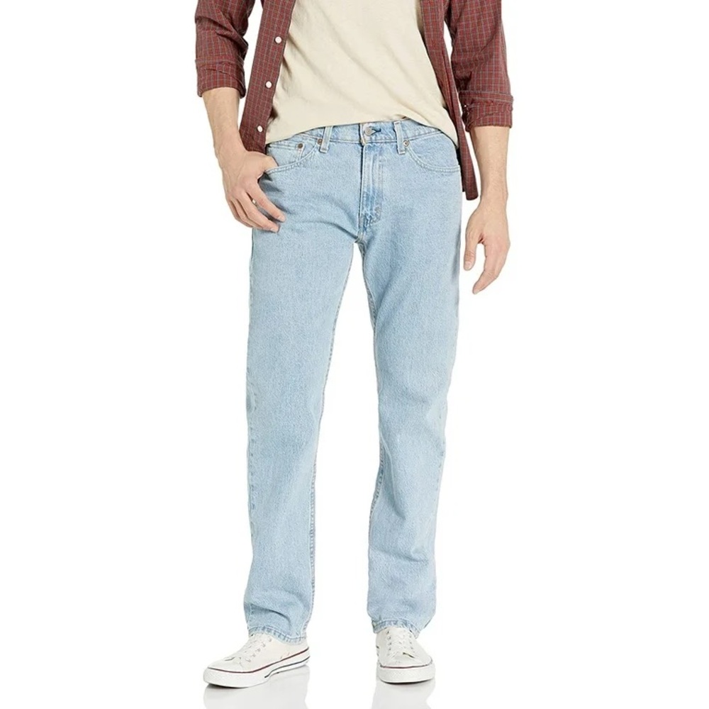 levi’s men 505 regular fit light wash straight jeans
